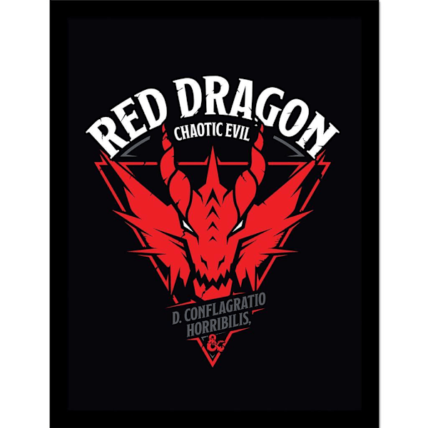 Dungeons & Dragons D. Conflagratio Horriblis inramad affisch 40cm Black/White/Red 40cm x 30cm