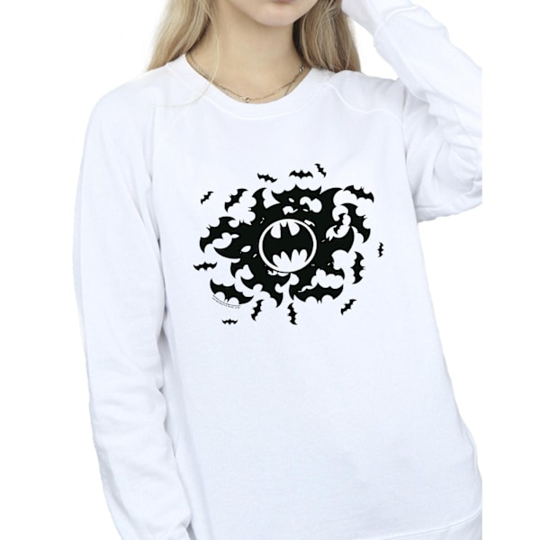 DC Comics Dam/Kvinnor Batman Bat Swirl Sweatshirt L Vit White L