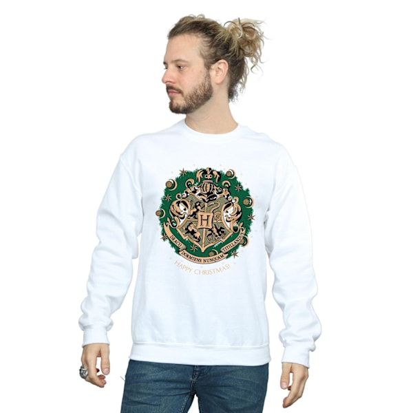 Harry Potter Julkrans Sweatshirt för Herr 3XL Vit White 3XL