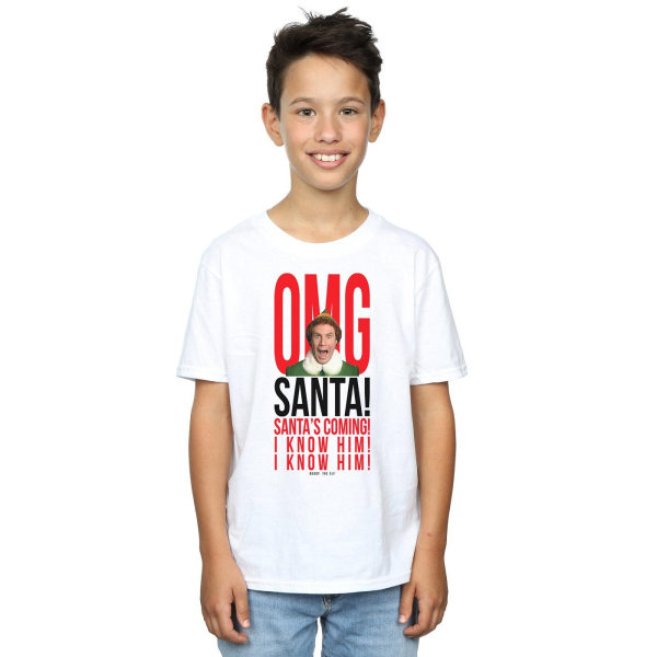 Elf Boys OMG Santa I Know Him T-Shirt 7-8 år Vit White 7-8 Years