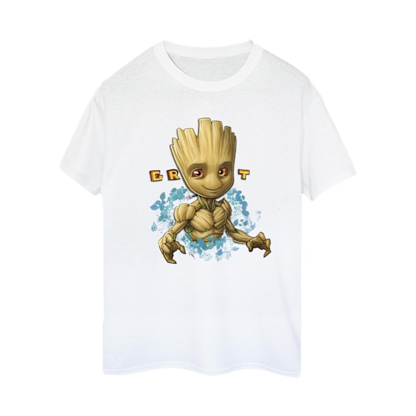 Guardians Of The Galaxy Dam/Damer Groot Blommor Bomull Pojkvän T-shirt White 3XL