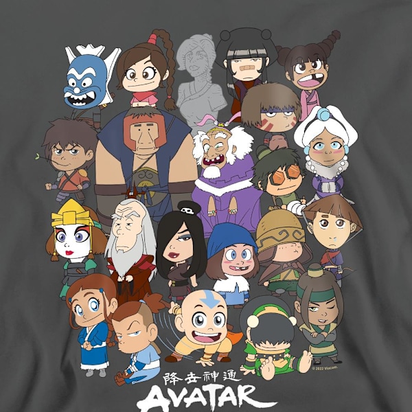 Avatar: The Last Airbender Unisex Vuxen Chibi Grupp Sweatshirt Charcoal M