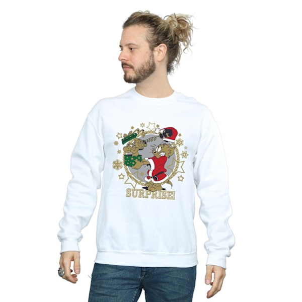 Tom And Jerry Herr Jul Överraskning Sweatshirt M Vit White M