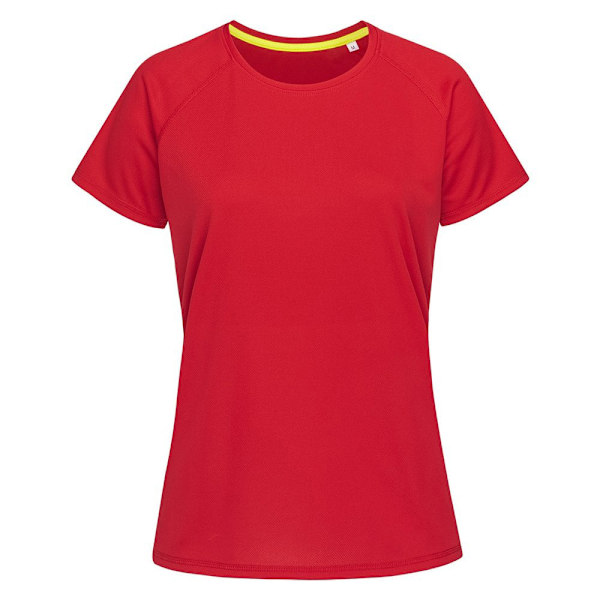 Stedman Dam/Kvinnor Raglan Mesh T-Shirt S Crimson Red Crimson Red S