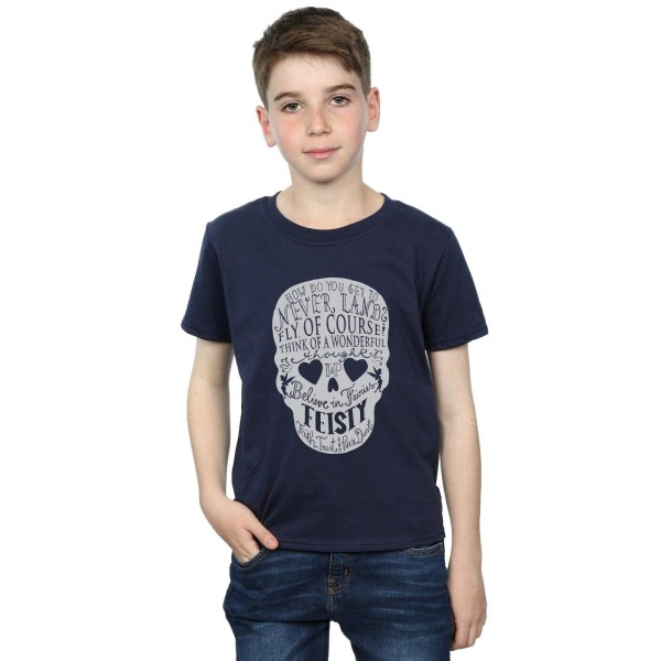 Disney Boys Tinker Bell Skull T-Shirt 7-8 år Marinblå Navy Blue 7-8 Years