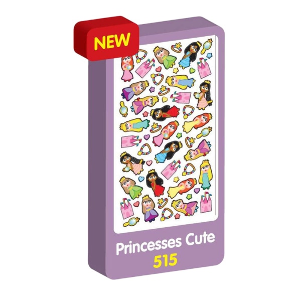 Lila persika söt prinsessa klistermärke (förpackning med 12 ) One Size Multicoloured One Size