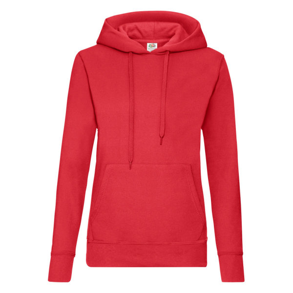 Fruit Of The Loom Damer Lady Fit Hooded Sweatshirt / Hoodie 2X Red 2XL