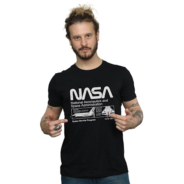 NASA herr Space Shuttle bomull T-shirt M svart Black M