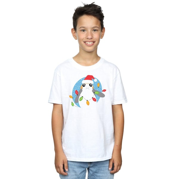 Star Wars Boys The Last Jedi Porg Julbelysning T-shirt 9-11 White 9-11 Years