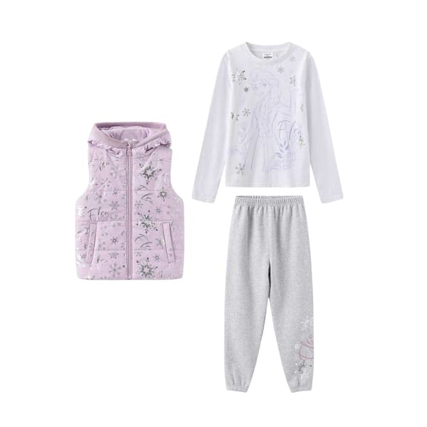 Frost Barn/Barn Elsa Topp & Byxset 9-10 År Vit/Grå White/Grey/Pink 9-10 Years
