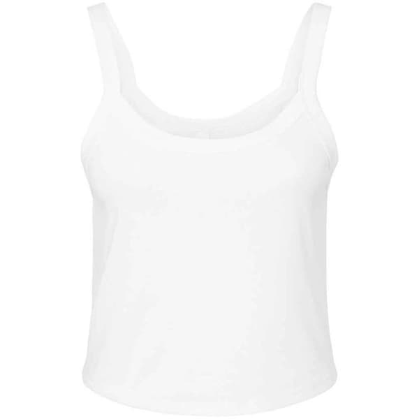 Bella + Canvas Dam/Kvinnor Spaghetti Strap Linne L Enfärgad V Solid White Blend L