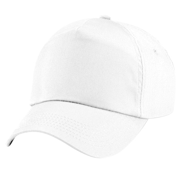 Beechfield Plain Unisex Junior Original 5 Panel Baseball Cap On White One Size