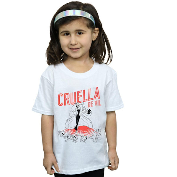 Disney Girls Cruella De Vil Dalmatians Bomull T-shirt 12-13 År White 12-13 Years