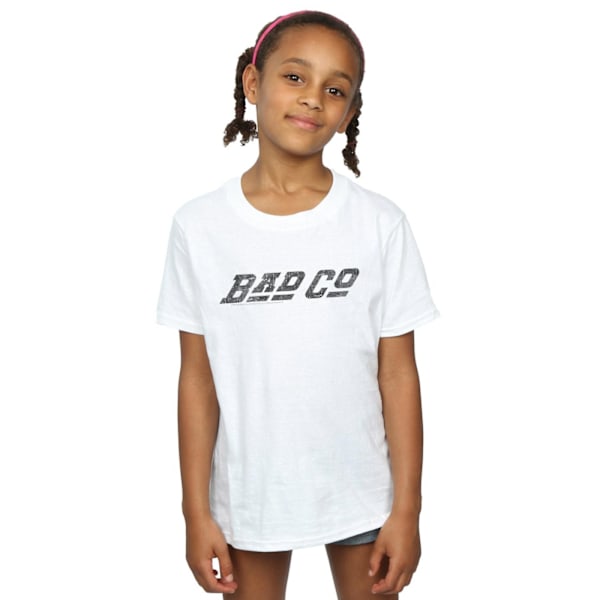 Bad Company Girls Straight Logo Bomull T-shirt 7-8 år Vit White 7-8 Years