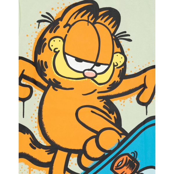 Garfield Skateboard T-shirt för barn/barn 5-6 år Pastell Gre Pastel Green 5-6 Years