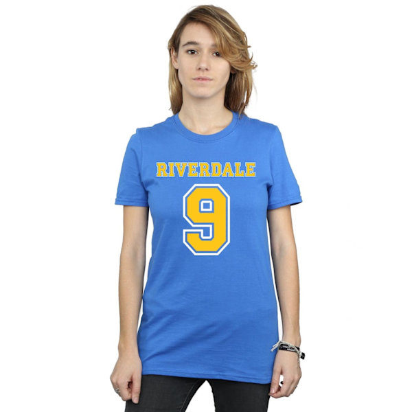 Riverdale Dam/Damer Nine Logo Bomull Boyfriend T-shirt 5XL Royal Blue 5XL