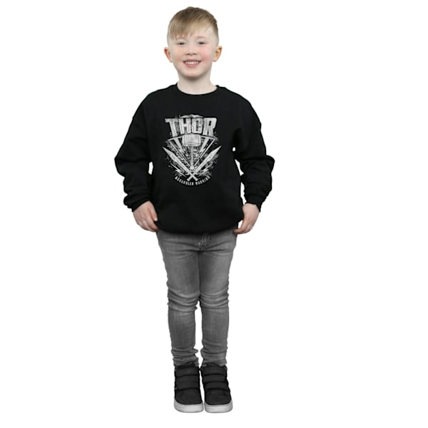 Marvel Boys Thor Ragnarok Hammer Logo Sweatshirt 9-11 år Bla Black 9-11 Years