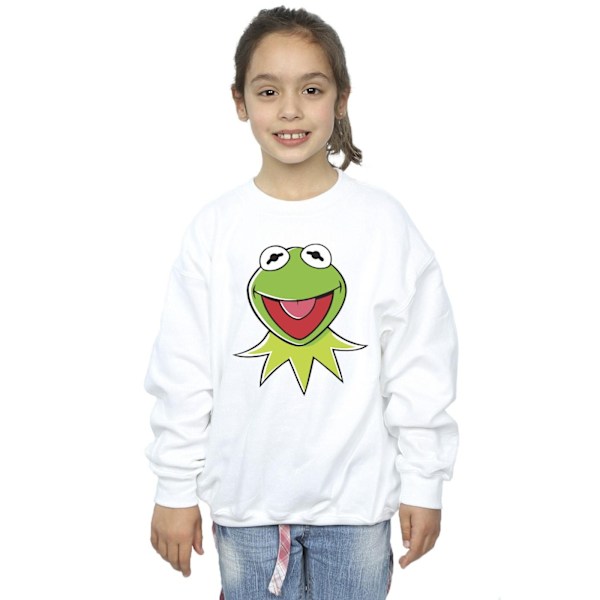 Disney Girls Muppets Kermit Head Sweatshirt 5-6 år Vit White 5-6 Years