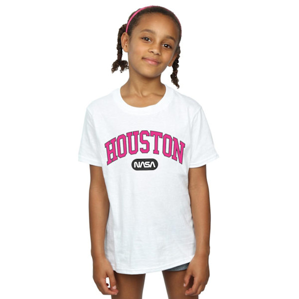 NASA Girls Houston Collegiate Bomull T-shirt 7-8 år Vit White 7-8 Years