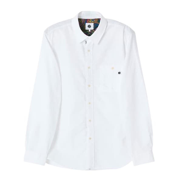 Pretty Green Herrskjorta med Paisleyfoder och Knappar XL Vit White XL