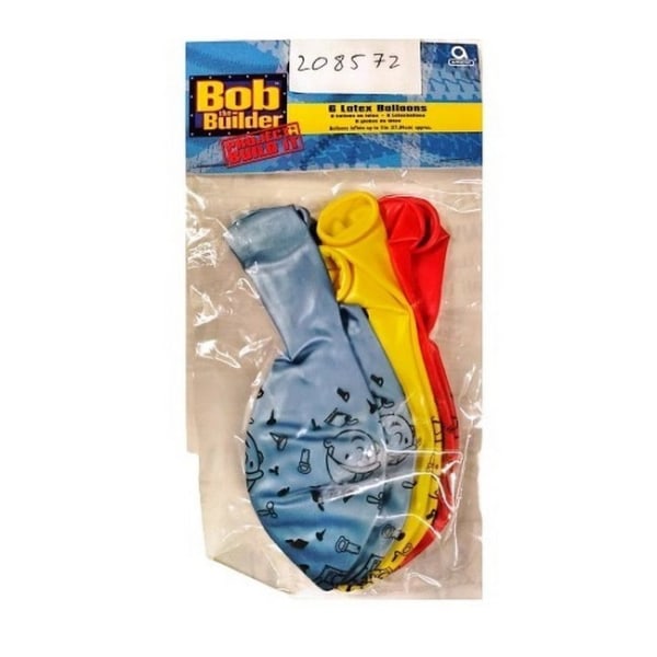 Bob the Builder Latexballonger (paket med 6) One Size Grå/Gul Grey/Yellow/Red One Size