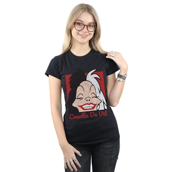 Disney Dam/Kvinnor Cruella De Vil Cropped Head Bomull T-shirt Black XXL