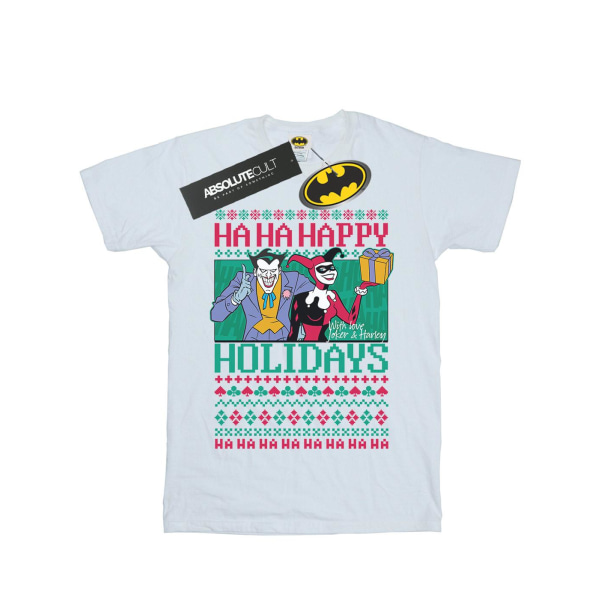 DC Comics Mens Joker Och Harley Quinn Ha Ha Happy Holidays T-Sh White 5XL