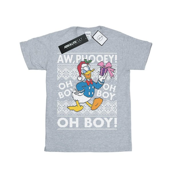 Disney Girls Donald Duck Jul Fair Isle Bomull T-shirt 7-8 Sports Grey 7-8 Years
