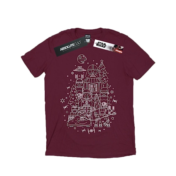 Star Wars Dam/Damer Empire Jul Bomull Boyfriend T-shirt Burgundy L