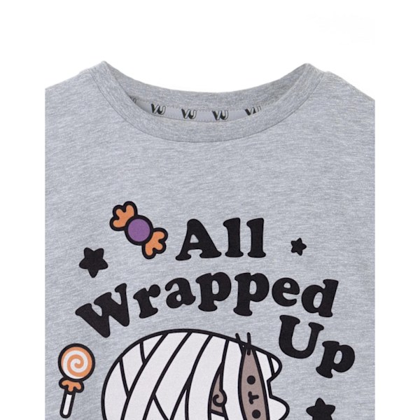 Pusheen Girls Halloween Mummy Marl T-Shirt 13-14 år Grå Grey 13-14 Years