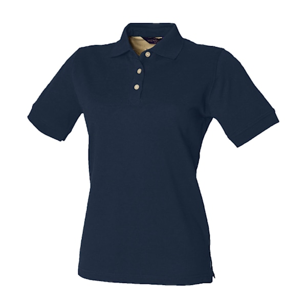 Henbury Dam Classic Pique Poloskjorta i Bomull för Dam/Kvinnor 10 UK Marinblå Navy 10 UK