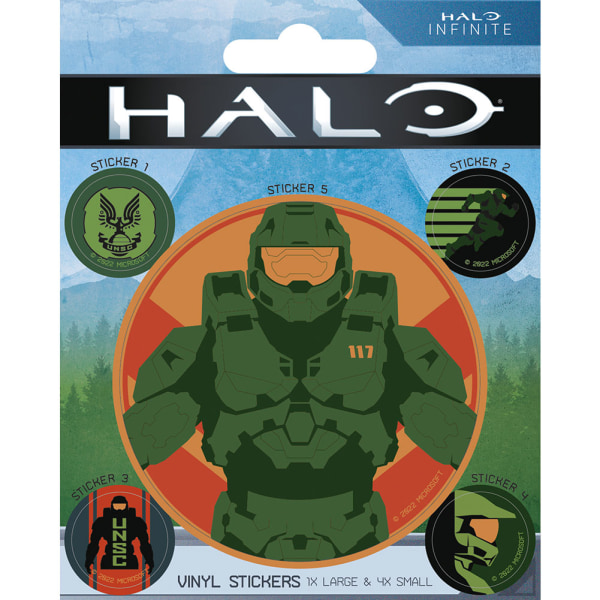 Halo Master Chief Stickers (paket med 5) One Size Grön/Svart Green/Black One Size