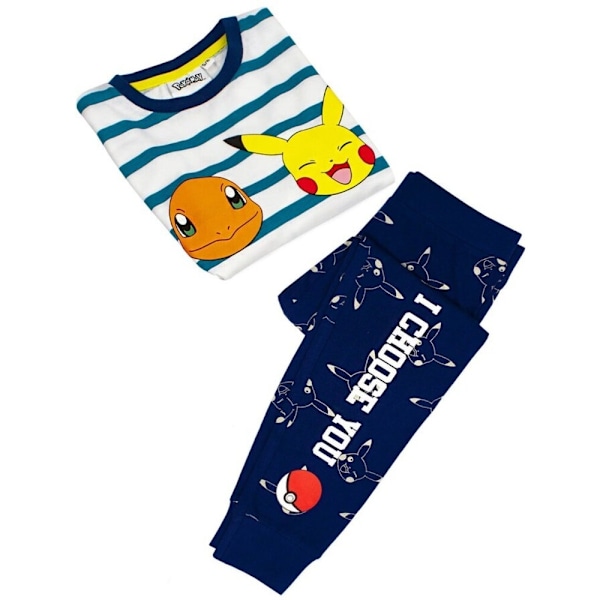 Pokemon Pojkar Karaktärer Pyjamas Set 7-8 År Vit/Blå/Gul White/Blue/Yellow 7-8 Years