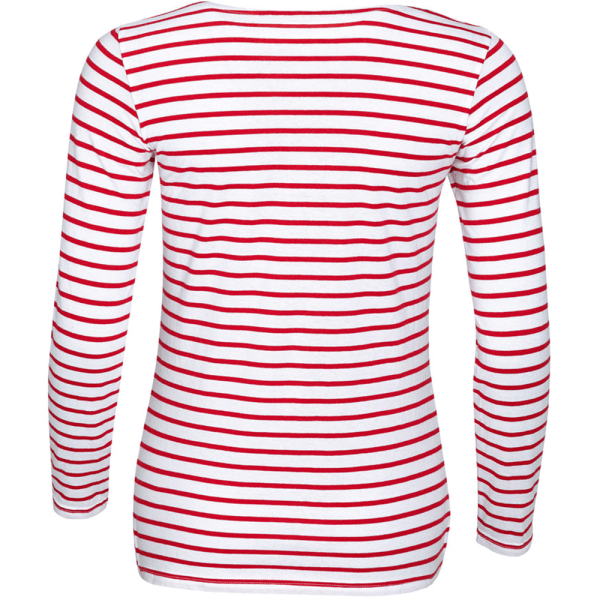 SOLS Dam/dam Marin långärmad randig T-shirt XL Vit/R White/Red XL