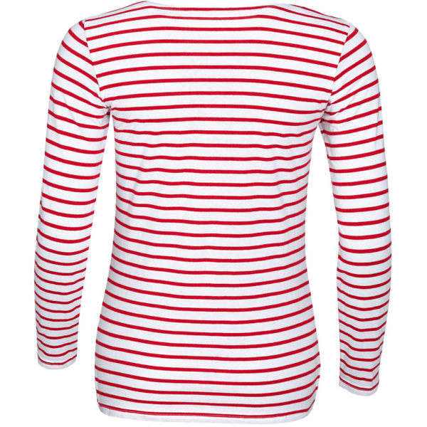 SOLS Dam/dam Marin långärmad randig T-shirt XXL Vit/ White/Red XXL