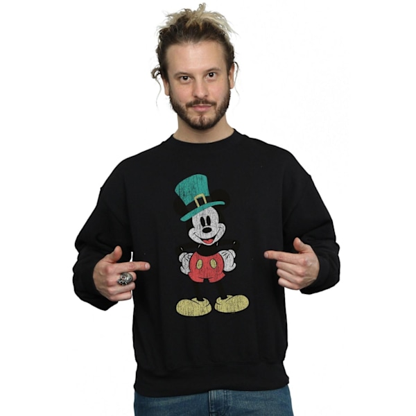 Disney Herr Mickey Mouse Leprechaun Hat Sweatshirt 4XL Svart Black 4XL