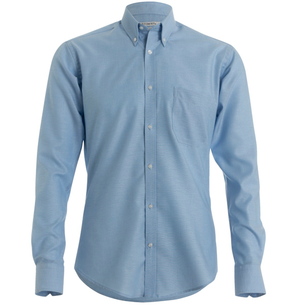 Kustom Kit Herr Slim Fit Långärmad Oxford Skjorta 15.5 Li Light Blue 15.5