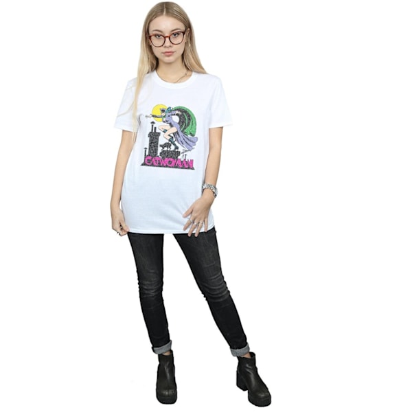 DC Comics Dam/Damer Catwoman Crackle Logo Bomull Boyfriend White M