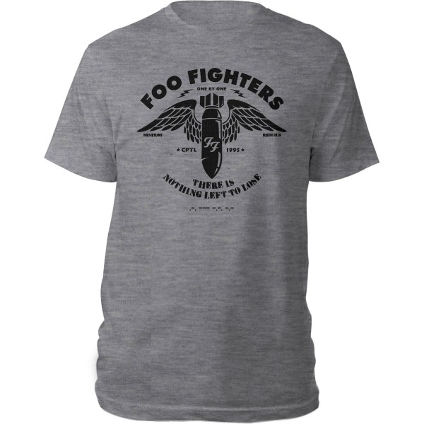 Foo Fighters Unisex Stencil T-shirt för vuxna XXL Grå Grey XXL
