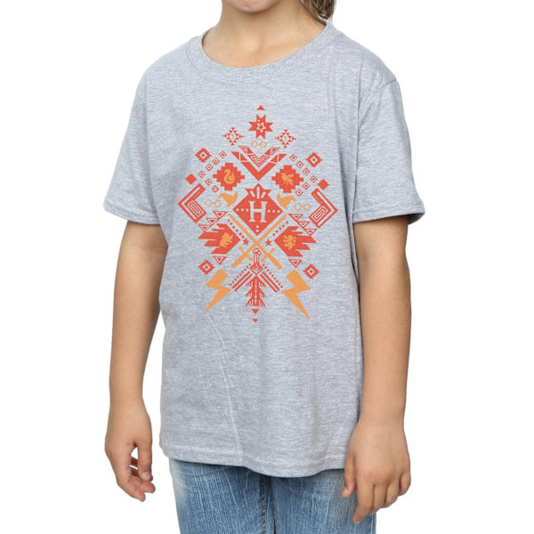 Harry Potter flickor jul Fair Isle bomull T-shirt 9-11 år Sports Grey 9-11 Years