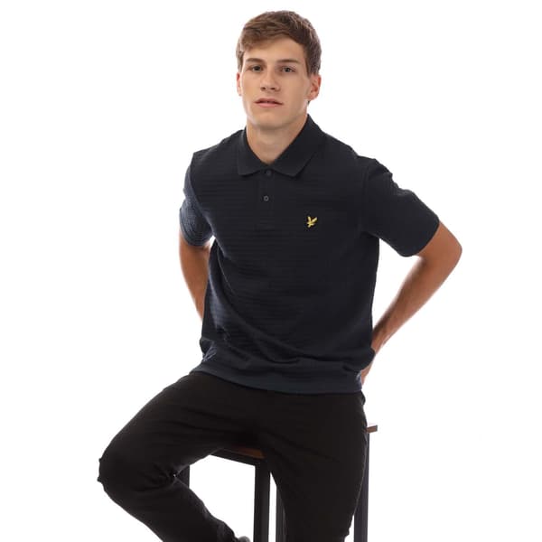 Lyle & Scott Herr Micro Argyle Pikétröja M Blå Blue M