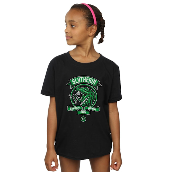 Harry Potter Girls Slytherin Toon Crest Bomull T-shirt 12-13 år Black 12-13 Years