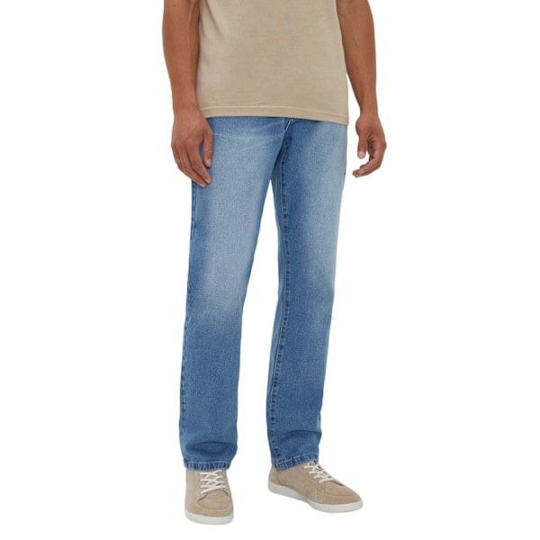 Maine Herr Stone Wash Straight Jeans 44R Blå Blue 44R