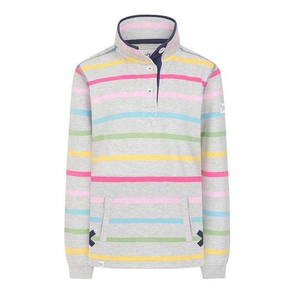 Lazy Jacks Randig Vintertröja med Knapphals för Dam Multicoloured 20 UK