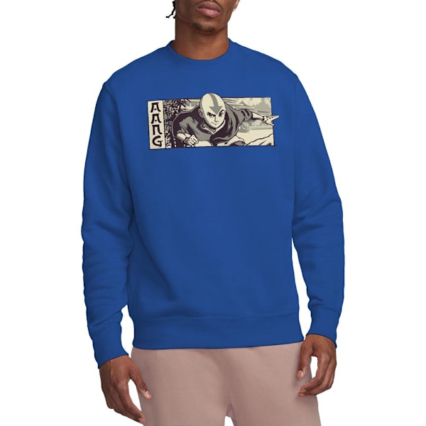 Avatar: The Last Airbender Unisex Vuxen Aang Illustrerade Mjukisbyxor Royal Blue M
