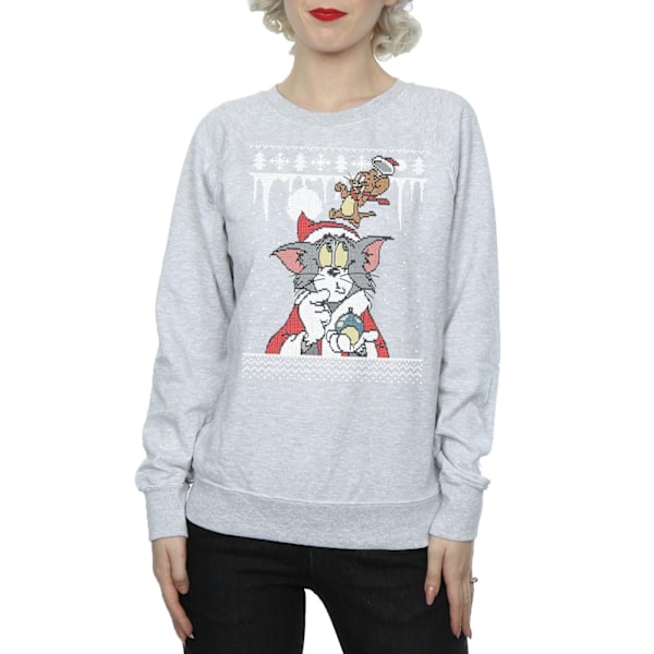 Tom And Jerry Dam/Damer Jul Fair Isle Sweatshirt M He Heather Grey M