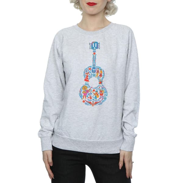 Disney Dam/Dam Coco Gitarr Mönstrad Tröja S Heather G Heather Grey S