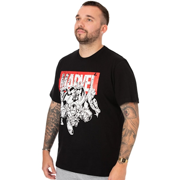 Marvel Pyjamas för män med superhjältar XL Svart/Grå Black/Grey XL