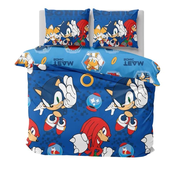 Sonic The Hedgehog Team Vändbart Påslakanset Dubbel Flerfärgad Multicoloured Double