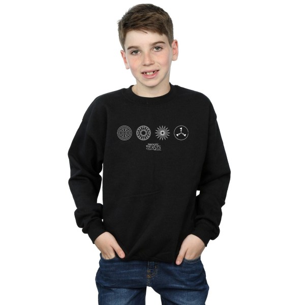 Fantastic Beasts Boys Circular Icons Sweatshirt 5-6 Years Black Black 5-6 Years